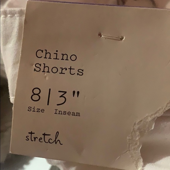 White Stretch Chino Shorts - Picture 3 of 4